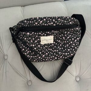 Poppy & Peonies Black and Pink Floral Sidekick Bag